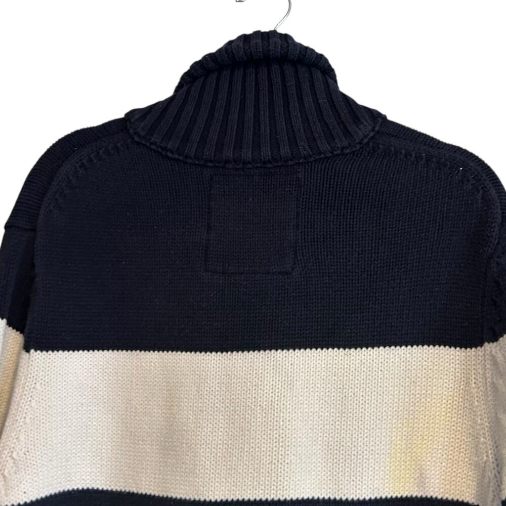 American Eagle Blue White Knit Sweater Men Sz XL Shawl Collar Winter Cabin Style - Picture 10 of 16